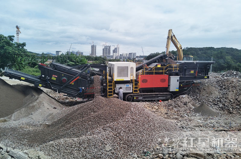 履帶移動建筑垃圾處理現場 履帶移動建筑垃圾處理現場